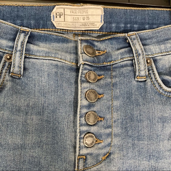 Free People Button Fly Skinny - Picture 2 of 5